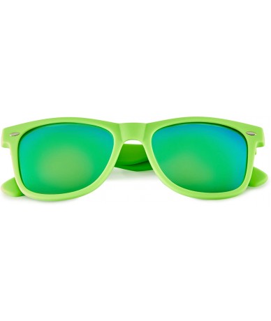 Rectangular Classic Polarized Sunglasses - Matte Lime - Revo Green - C9196R2MYCX $23.35