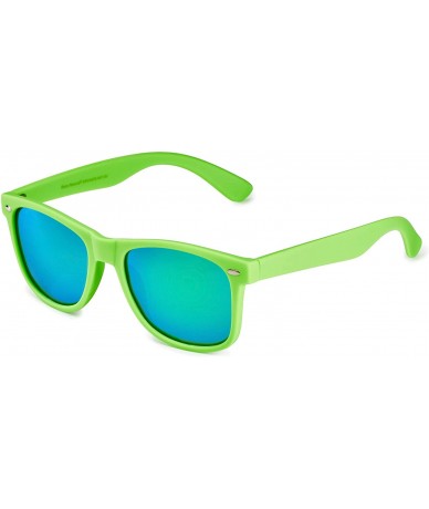 Rectangular Classic Polarized Sunglasses - Matte Lime - Revo Green - C9196R2MYCX $23.35