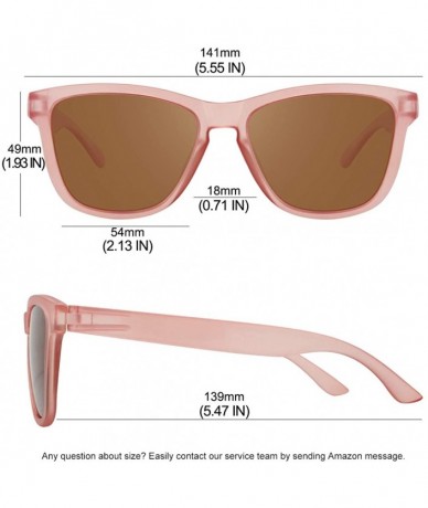 Square Polarized Sunglasses for Women Men Classic Retro Designer Style - Pink Frame(matte)/Brown Lens - CL192R48LTO $19.16