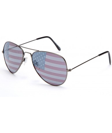 Aviator Kyra World Cup USMNT Flag Patriotic Olympic Soccer Aviator Style Sunglasses - Gunmetal - C211JJXV2S5 $18.27