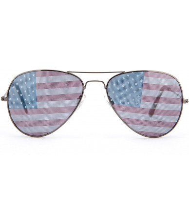 Aviator Kyra World Cup USMNT Flag Patriotic Olympic Soccer Aviator Style Sunglasses - Gunmetal - C211JJXV2S5 $18.27