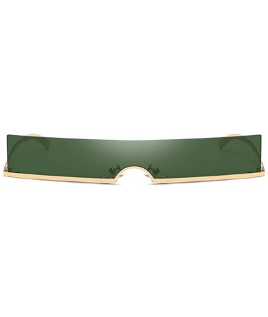 Rectangular Unisex Fashion Frameless Candy Colors Plastic Lenses Sunglasses UV400 - Green - CL18NKZII02 $20.35