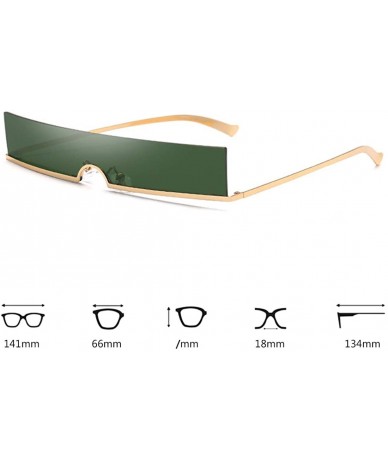 Rectangular Unisex Fashion Frameless Candy Colors Plastic Lenses Sunglasses UV400 - Green - CL18NKZII02 $20.35