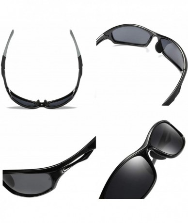 Sport Polarized Sports Sunglasses for Men/Women TR90 soft Frame Unisex Driving sun glasses for Cycling Fishing - Silver - C01...