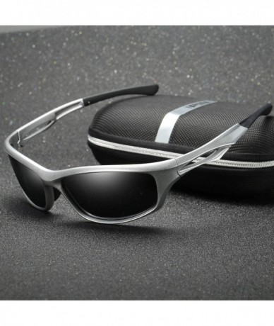 Sport Polarized Sports Sunglasses for Men/Women TR90 soft Frame Unisex Driving sun glasses for Cycling Fishing - Silver - C01...