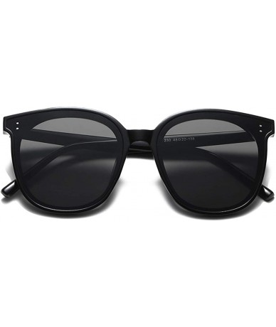 Oversized Round Oversized Sunglasses for Women Men UV Protection (C6 Creamy White Frame/Black Lens) - CY19642L9K6 $18.64