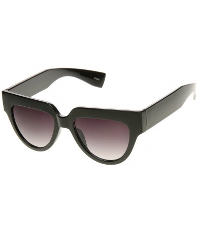 Wayfarer Women's Fashion Bold Frame U-Shaped Flat Top Sunglasses (Black Lavender) - CS11KBATCAN $25.01