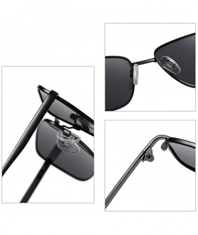 Aviator Square Riding Sunglasses for Men/Women Polarized Lens Metal Glasses Frame - Grey - CI19889905C $17.41