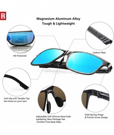 Wayfarer Mg-Al Driving Polarized Sunglasses for Men UV Protection Outdoors Sunglasses for Medium&Big Head 61MM Lightweight - ...