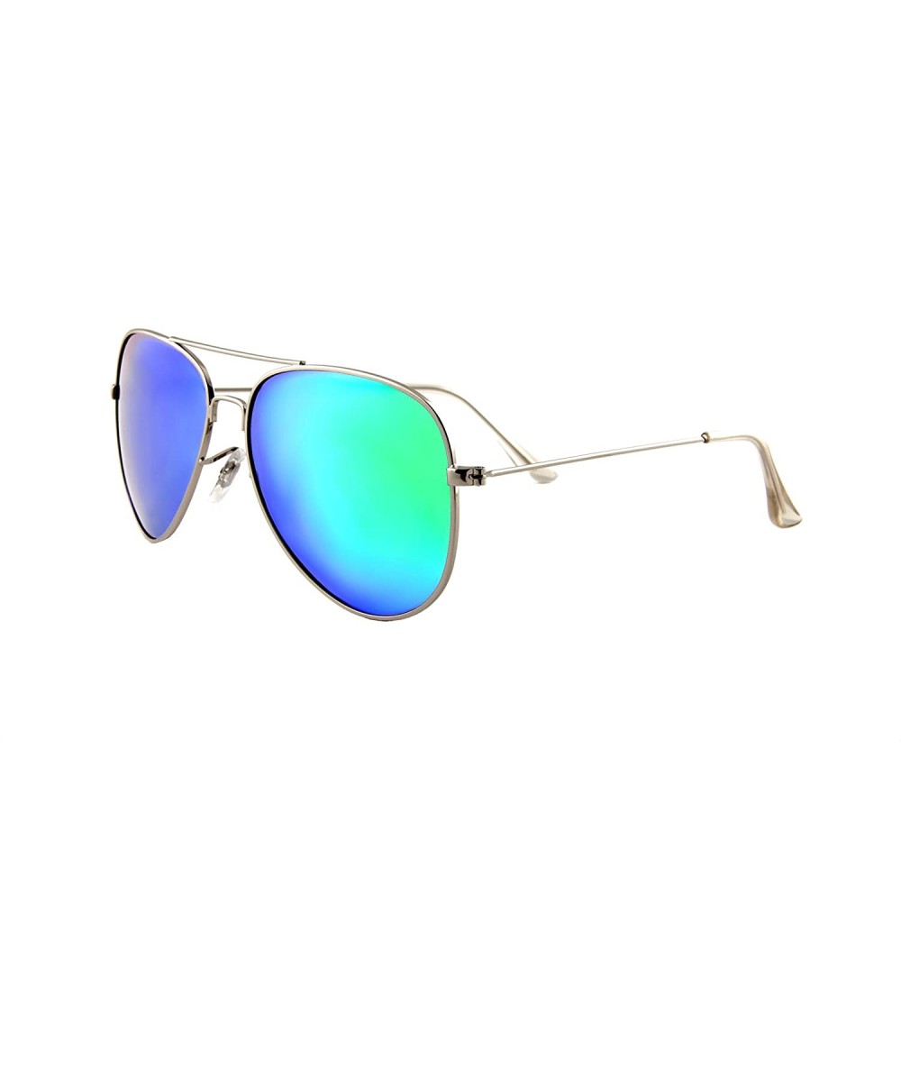 Aviator Unisex Sunglasses Polarized UV400 Double Bridge Classic Aviator Lens - CX18H3Q5W78 $20.40