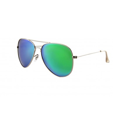 Aviator Unisex Sunglasses Polarized UV400 Double Bridge Classic Aviator Lens - CX18H3Q5W78 $20.40