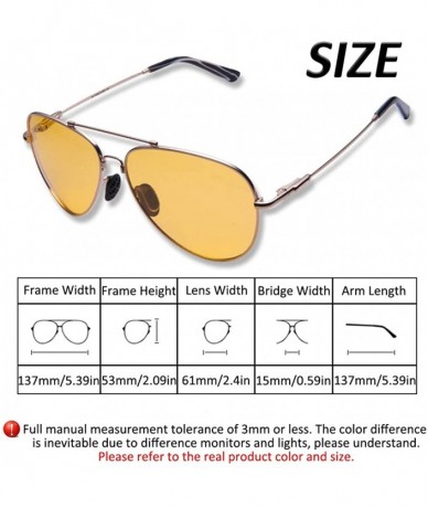 Aviator Men's Aviator Polarized Sunglasses - 400 UV Protection Premium Military - Gold Frame/Yellow Lens - CV18GGU5LK0 $38.21