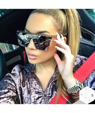 Goggle Oversize Square Frame Flat Top New Fashion Sunglasses Women Men Retro Sun Glasses Gafas Oculos De Sol - C81985L7QL7 $3...