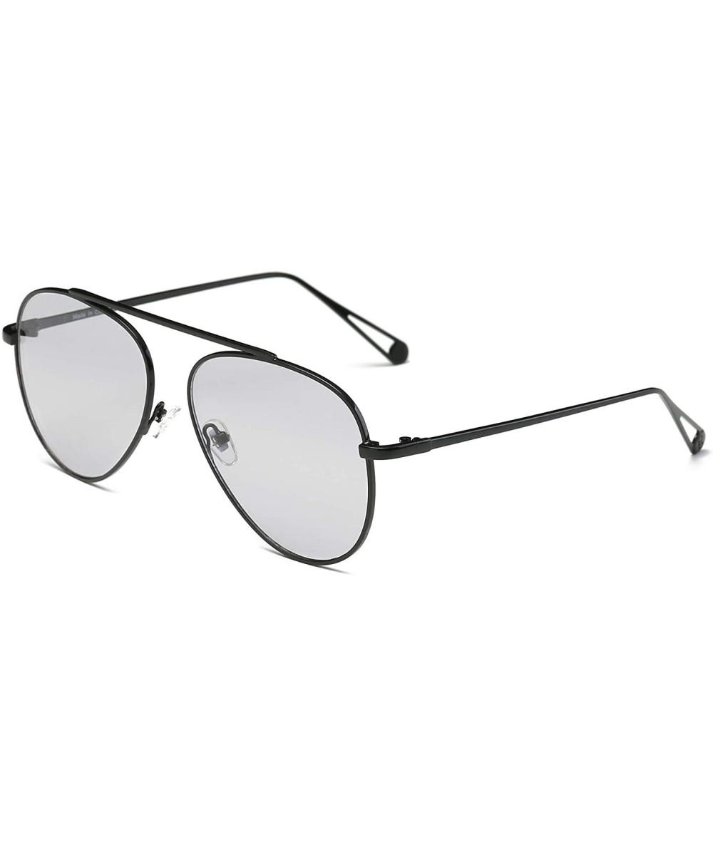 Goggle These metal aviator Sunglasses - Black/Grey - CI18WU8TXKS $37.13