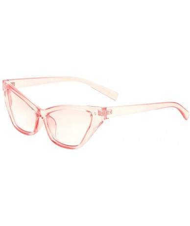 Cat Eye Retro Sharp Cat Eye Diagonal Top Frame Sunglasses - Pink Crystal - CS197U7403O $26.36