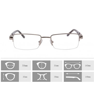 Rectangular Metal Frame Blue Light Blocking Reading Glasses 1.56 Lenses-6334 - CV17YI0LU9H $28.14