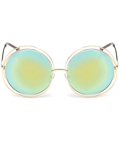 Round Fashion Men Womens Sunglasses UV 400 Retro Vintage Round Frame Glasses - K - C3196EIY8E9 $29.78