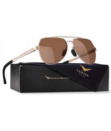 Aviator Mens Aviator Sunglasses Polarized Women UV 400 Protection - 04-brown / Non Mirror(larger Size) - C318Y5X5YOE $28.74