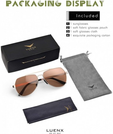 Aviator Mens Aviator Sunglasses Polarized Women UV 400 Protection - 04-brown / Non Mirror(larger Size) - C318Y5X5YOE $28.74