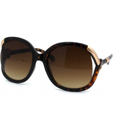 Oversized Womens Thick Plastic Knot Exposed Side Lens Butterfly Sunglasses - Tortoise Brown - C218ZRE2TWS $17.53