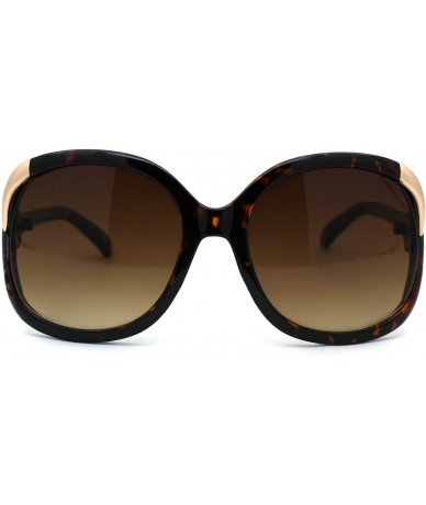 Oversized Womens Thick Plastic Knot Exposed Side Lens Butterfly Sunglasses - Tortoise Brown - C218ZRE2TWS $17.53