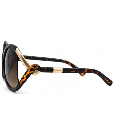 Oversized Womens Thick Plastic Knot Exposed Side Lens Butterfly Sunglasses - Tortoise Brown - C218ZRE2TWS $17.53