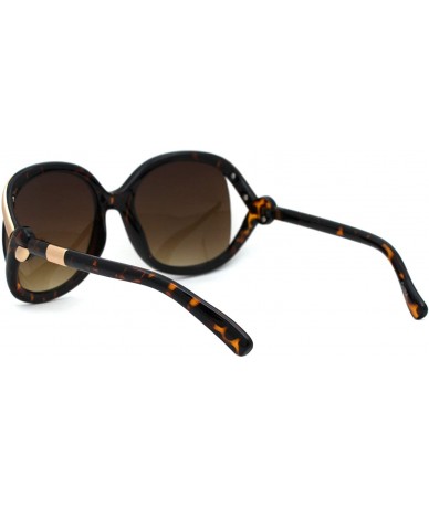 Oversized Womens Thick Plastic Knot Exposed Side Lens Butterfly Sunglasses - Tortoise Brown - C218ZRE2TWS $17.53