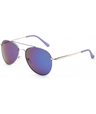 Aviator "Classik" Classic Pilot Style Sunglasses with Gradient Lenses - Purple/Teal - CI12MF2A8GR $20.14