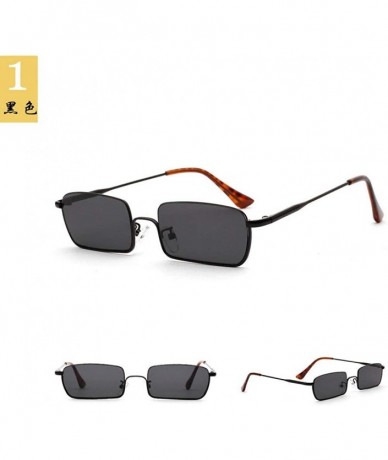 Square 2019 new fashion trend square metal retro unisex luxury brand designer sunglasses UV400 - Black - CA18OTYYRYI $22.31