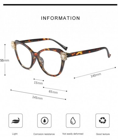 Rimless 2018 Oversize Women Big Full Frame Eye Glasses Crystal Rhinestone Eyewear Light - Transparent White - CT18DHCL057 $24.01