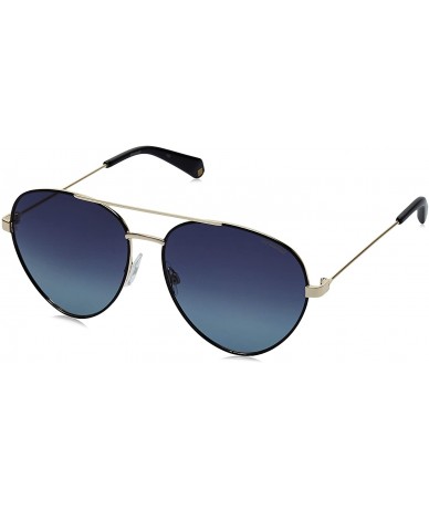 Aviator Women's PLD6055/S Aviator Sunglasses - Black/Polarized Gray - 59mm - CJ18II7MXCU $87.26