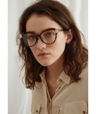 Rimless 2018 Oversize Women Big Full Frame Eye Glasses Crystal Rhinestone Eyewear Light - Transparent White - CT18DHCL057 $24.01