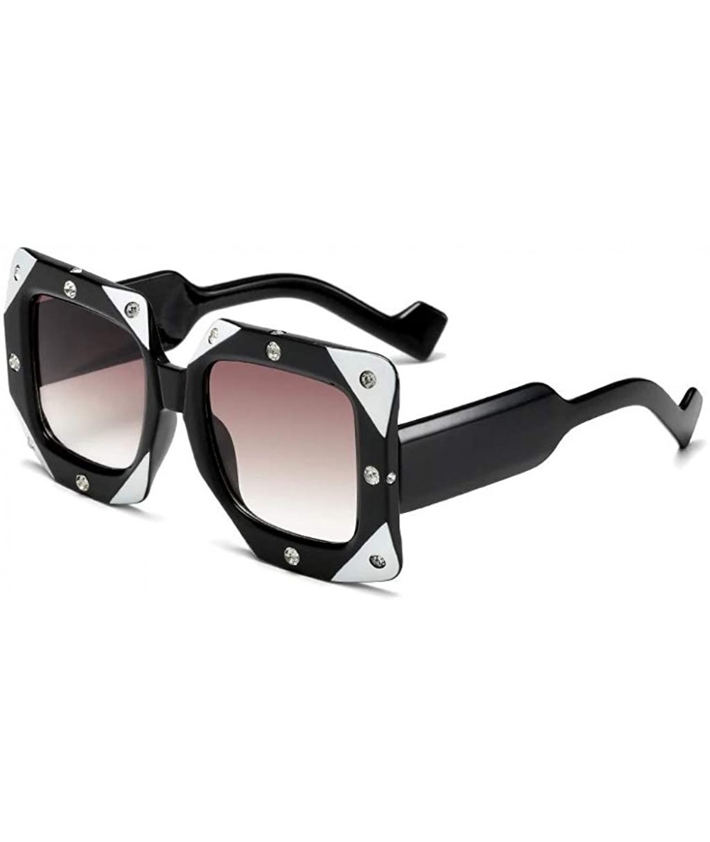 Cat Eye Rhinestone Steampunk Oversized Fashion Sunglasses Gothic Retro CatEye Eyewear Crystals Shades - CA197CSRIZ3 $30.76