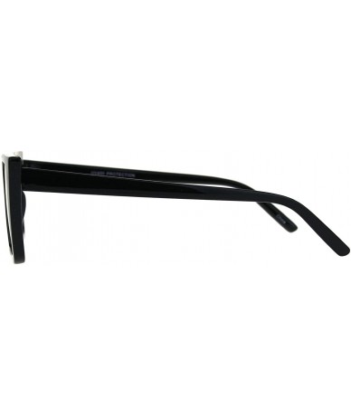 Rectangular Retro Modern Womens Sunglasses Flat Top Rectangular Trapezoid Frame UV 400 - Black (Yellow) - CU18008NX2U $20.55