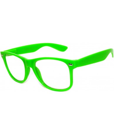 Sport Clear Retro 80's Vintage Sunglasses Colored Frame - Clear_green - CI184IK4CQ5 $17.05