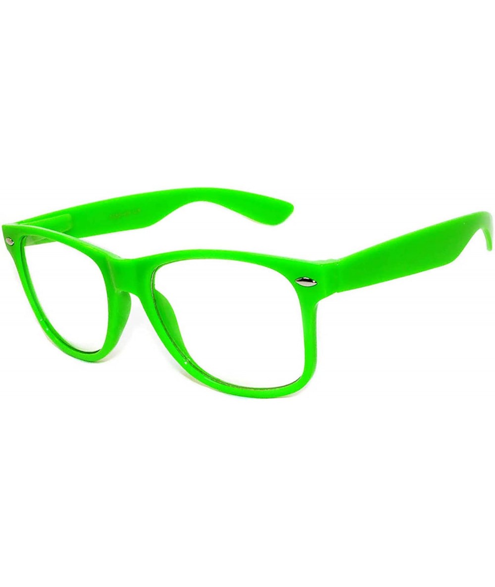 Sport Clear Retro 80's Vintage Sunglasses Colored Frame - Clear_green - CI184IK4CQ5 $17.05