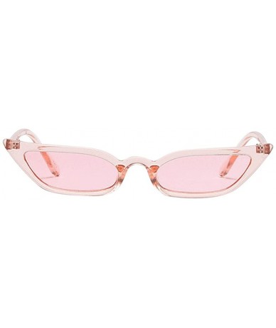 Oval Women Vintage Cat Eye Sunglasses Retro Small Frame UV400 Eyewear Fashion Ladies - Pink - CW1945DU8MQ $16.83