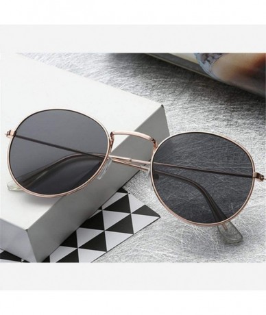 Aviator Women Sunglasses Coating Reflective Mirror Round Glasses Black Gray As Picture - Gold Gold - CP18YLY5EUO $18.24