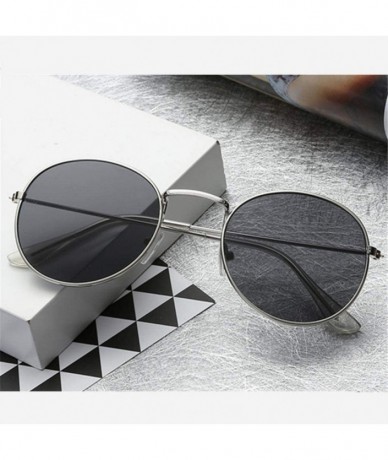 Aviator Women Sunglasses Coating Reflective Mirror Round Glasses Black Gray As Picture - Gold Gold - CP18YLY5EUO $18.24