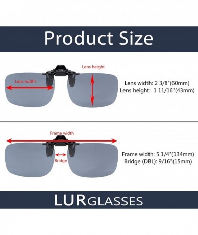 Square Flip-up Clip-on Sunglasses Polarized Lens - Mix - CI18NLQX9L5 $41.86