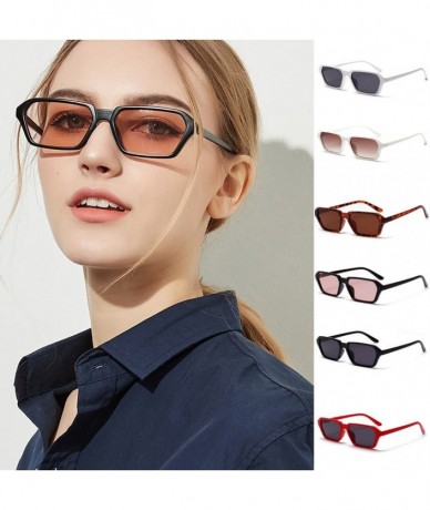 Square Women Men UV Protection Sunglasses - Vintage Square Frame UV Glasses Ladies Unisex Summer Shades Eyeglasses Red - C418...