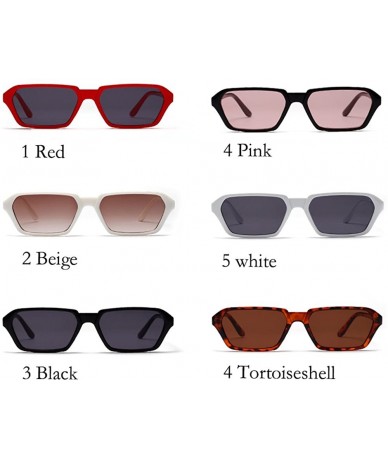 Square Women Men UV Protection Sunglasses - Vintage Square Frame UV Glasses Ladies Unisex Summer Shades Eyeglasses Red - C418...