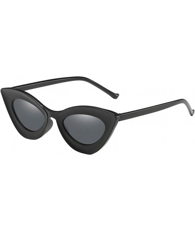 Round Classic Retro Round Polarized Sunglasses UV400 Mirrored Lens - Black - CZ199AI5RGR $19.14