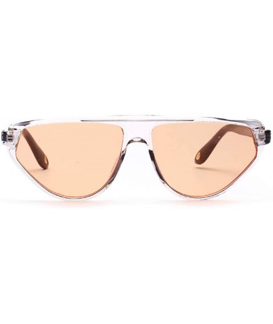 Cat Eye Triangle Cat Eye Sunglasses Women Vintage Retro Sun Glasses Ladies Summer Beach - Clear With Orange - CL18O9R6DIC $20.97