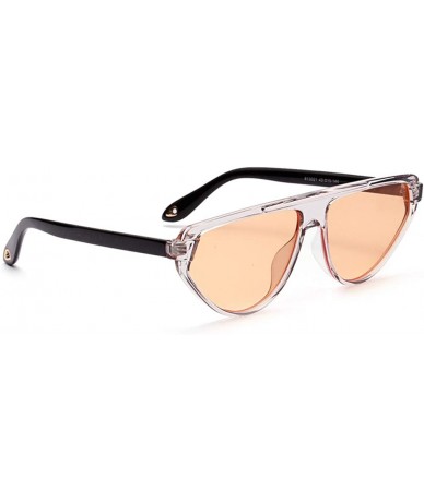 Cat Eye Triangle Cat Eye Sunglasses Women Vintage Retro Sun Glasses Ladies Summer Beach - Clear With Orange - CL18O9R6DIC $20.97