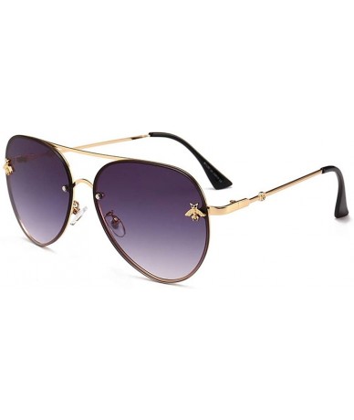 Rimless Personality Sunglasses With Rimless Ocean Sunglasses Large Frame Glasses - C6 Gold Frame Double Tea - CY18THIOCLL $19.43