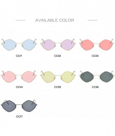 Goggle Red Retro Sunglasses Women Small Frame Polygon Luxury Brand Designer Blue Clear Lens Sun Glasses Female - C9198ZSR9ST ...