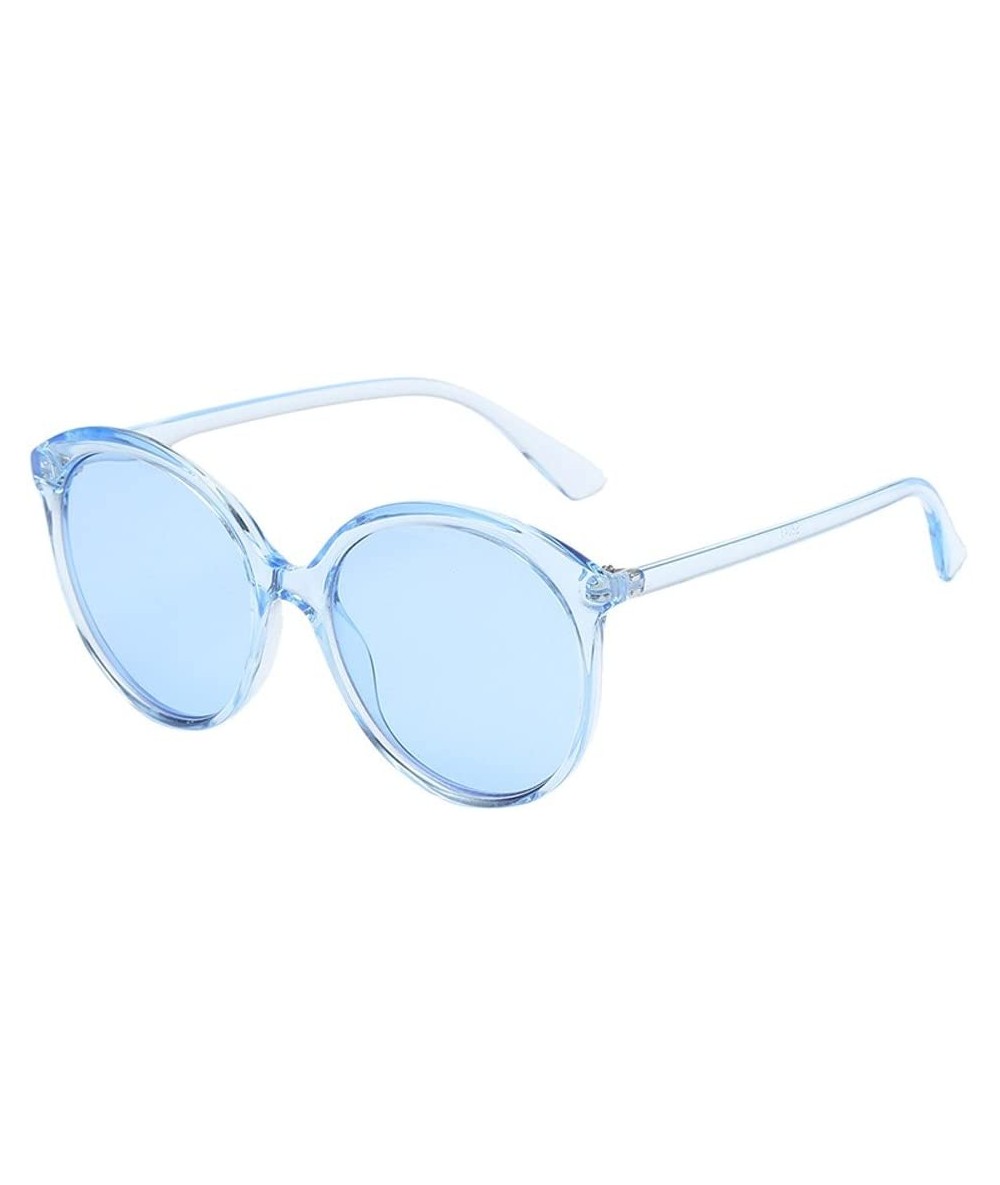 Square Big Frame Sunglasses-Fashion Vintage Round Frame Sunglasses Eyewear (F) - F - CJ18R3W7LDY $18.16