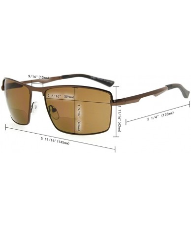 Rectangular Mens Polycarbonate Lens Polarized Sunglasses With Metal Frame Spring Hinges - Black/G15 - CD186L9H09L $54.77