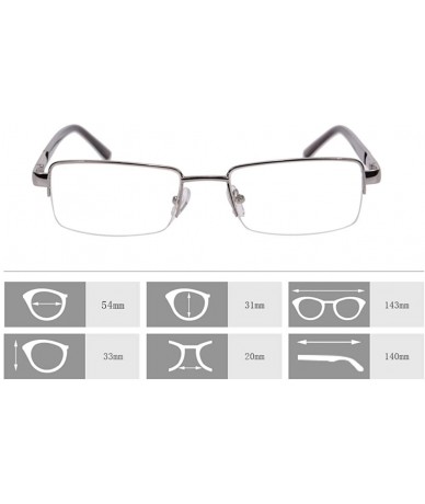 Rectangular Metal Frame Blue Light Blocking Reading Glasses 1.56 Lenses-6334 - C517YI8L4K8 $28.45